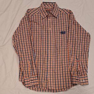 Men's Orange and Blue Checkered Shirt